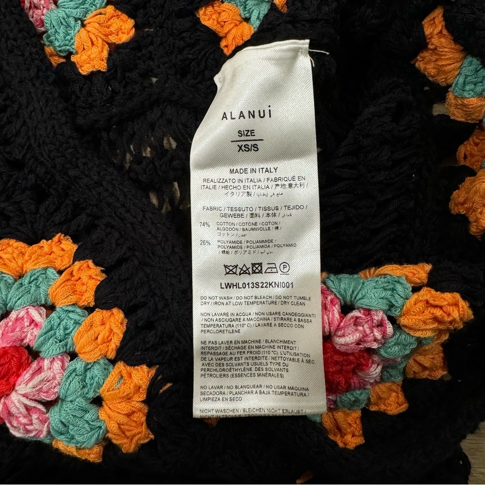 ALANUI Black Crochet Fringe Skirt with Colorful Accents - Xs/S - Picture 7 of 7